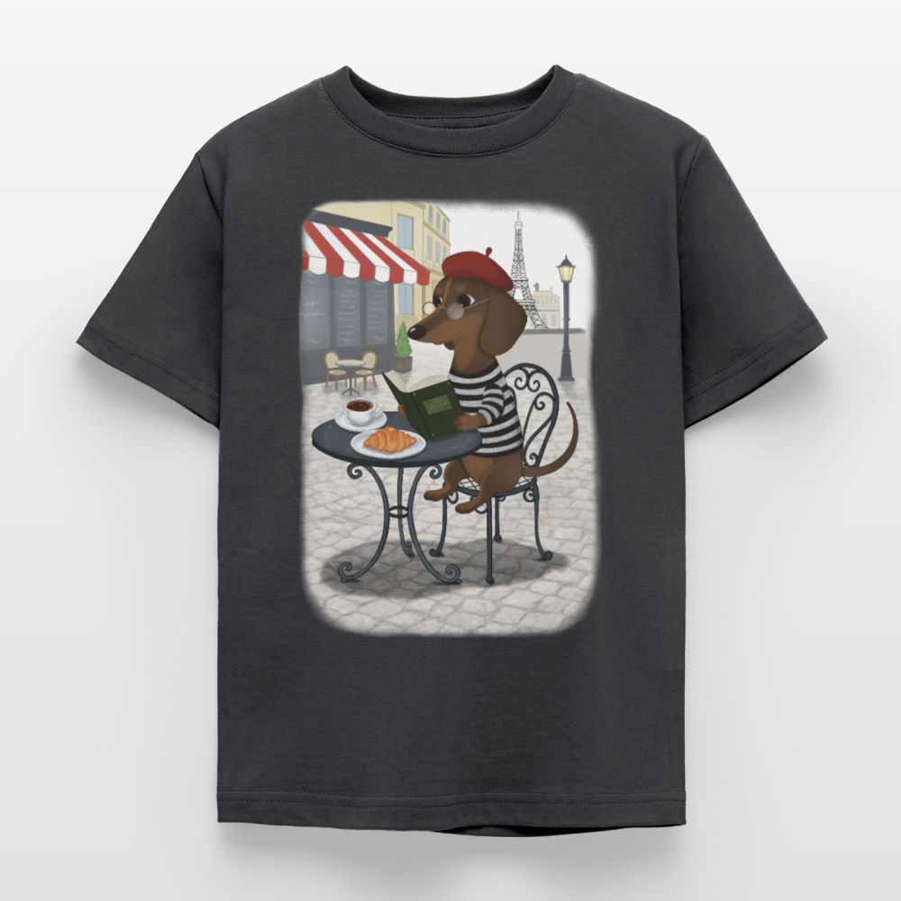 dackel-in-paris.tres.pawfect.kinder.t-shirt - Dunkelgrau