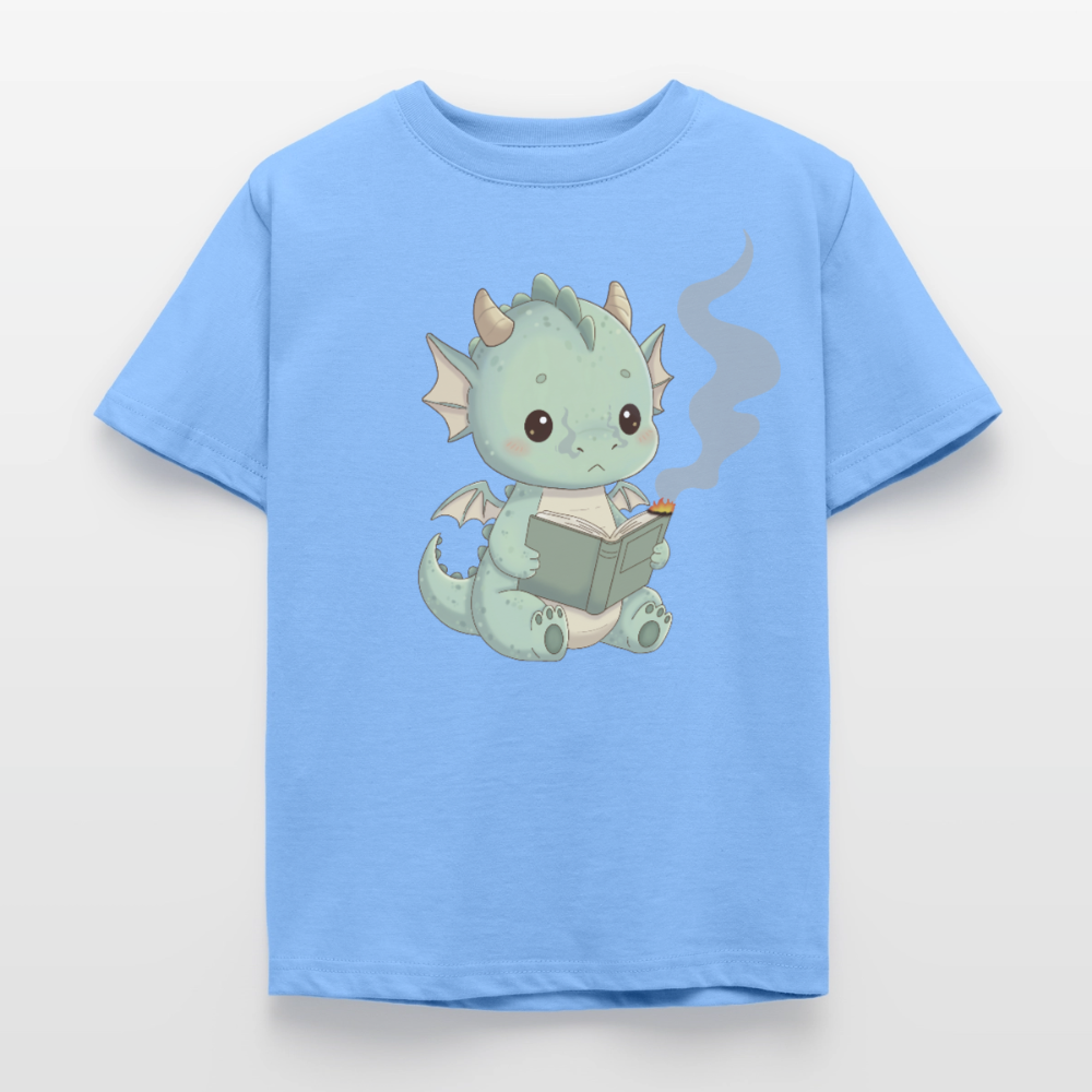 Kleiner.Bücherdrache.Kinder.T-Shirt - Himmelblau