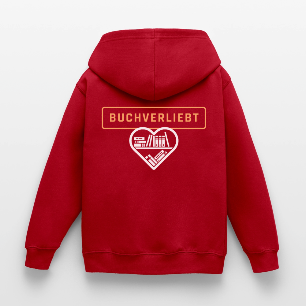 buchverliebt-kinder-hoodie - Rot
