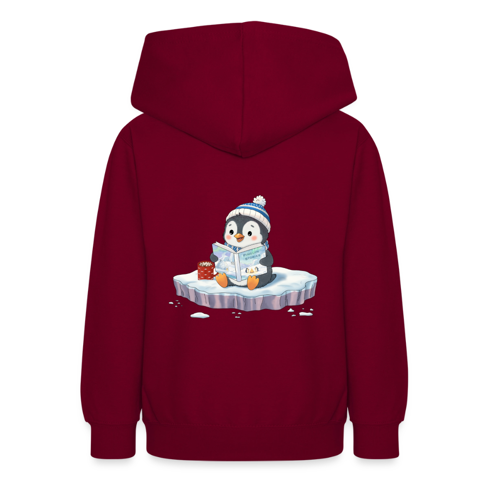 cozy.pinguin.stories.teenager.hoodie - Bordeaux