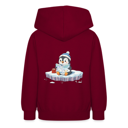 cozy.pinguin.stories.teenager.hoodie - Bordeaux