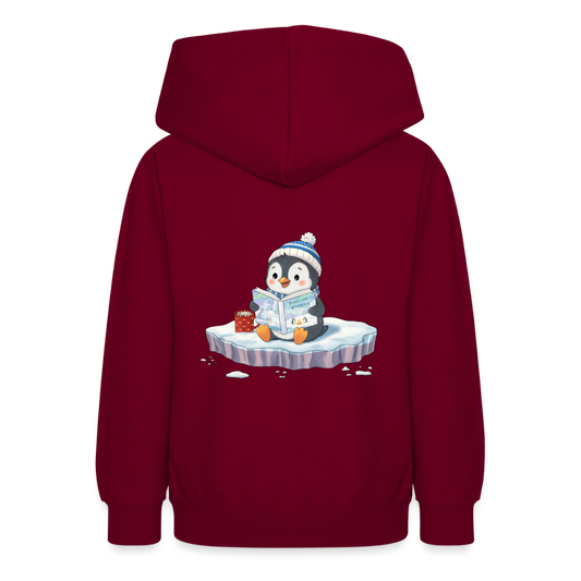 cozy.pinguin.stories.teenager.hoodie - Bordeaux