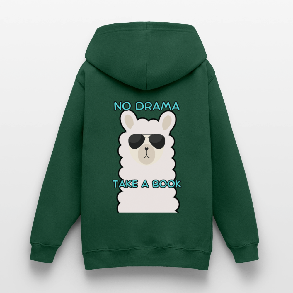 no-drama-teenager-hoodie - Flaschengrün