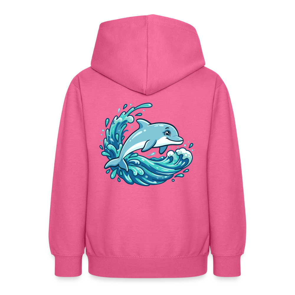 Kleiner.Delfin .große.Welle.teenager.hoodie - Pink
