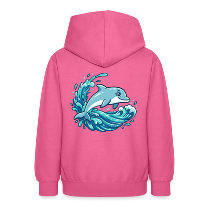 Kleiner.Delfin .große.Welle.teenager.hoodie - Pink
