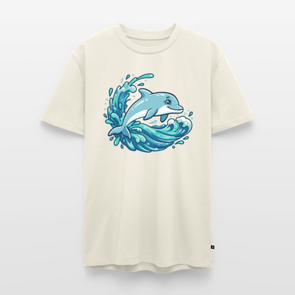 kleiner-delfin-grosse-welle-maenner-shirt-premium-standard - Naturweiß