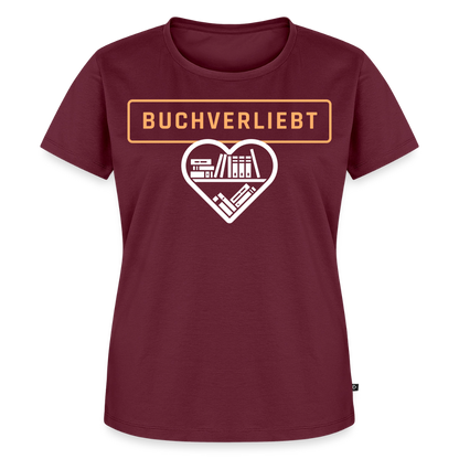 buchverliebt-frauen-shirt - Burgunderrot