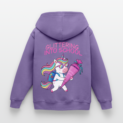 glittering-into-shool-kinder-hoodie - Lavendel