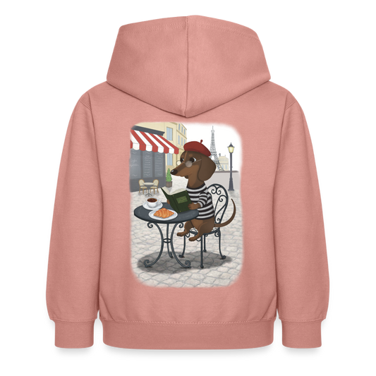 dackel.in.paris.tres.pawfect.kinder.hoodie - Altrosa