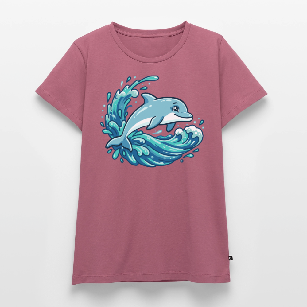kleiner.delfin.grosse.welle.frauen.shirt.premium.standard - Mauve