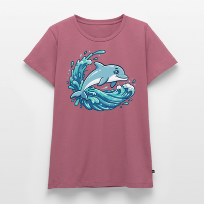 kleiner.delfin.grosse.welle.frauen.shirt.premium.standard - Mauve