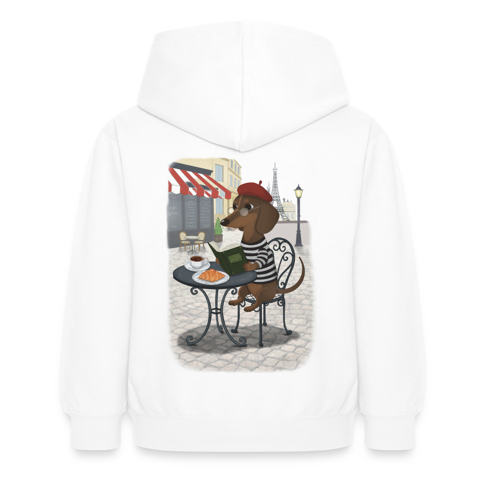 dackel.in.paris.tres.pawfect.kinder.hoodie - Weiß