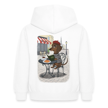 dackel.in.paris.tres.pawfect.kinder.hoodie - Weiß