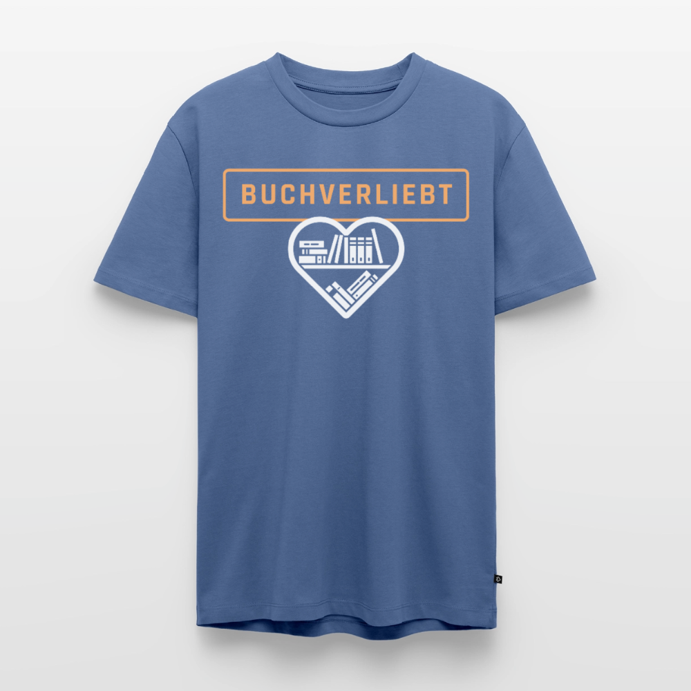 buchverliebt-männer-shirt - Taubenblau