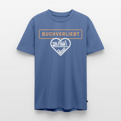 buchverliebt-männer-shirt - Taubenblau
