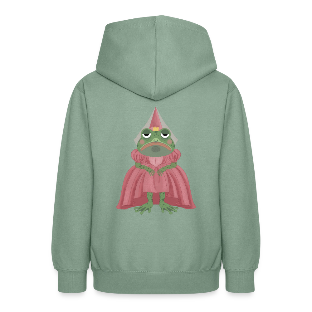 der.ungekuesste.froschkoenig.teenager.hoodie - Graugrün