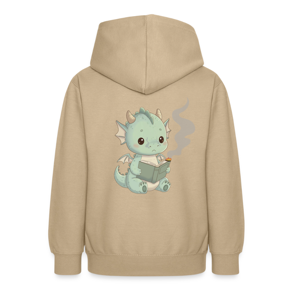 Kleiner.buecherdrache.teenager.hoodie - Sand
