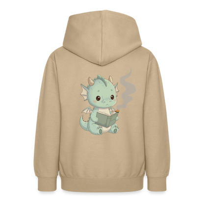 Kleiner.buecherdrache.teenager.hoodie - Sand