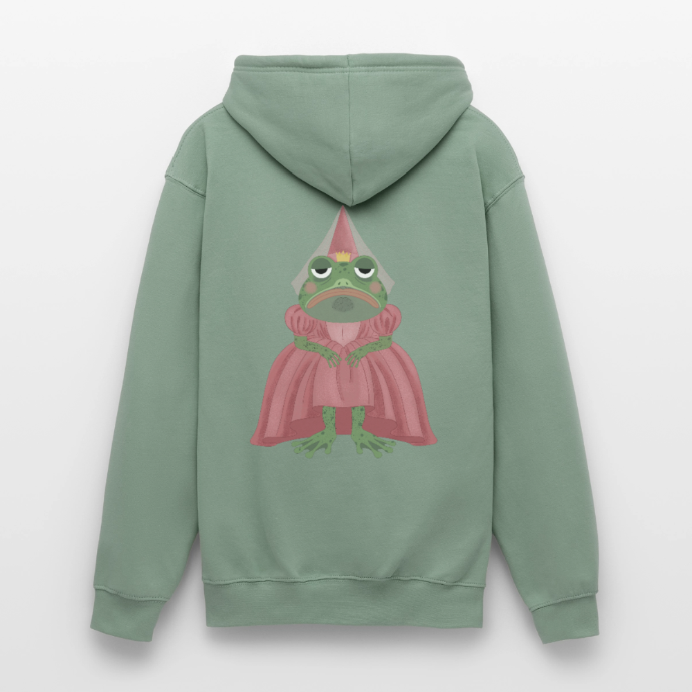 der.ungekuesste.froschkoenig.unisex.hoodie - Graugrün