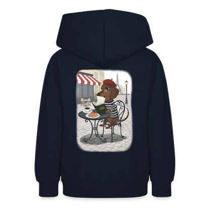 dackel.in.paris.tres.pawfect.teenager.hoodie - Navy