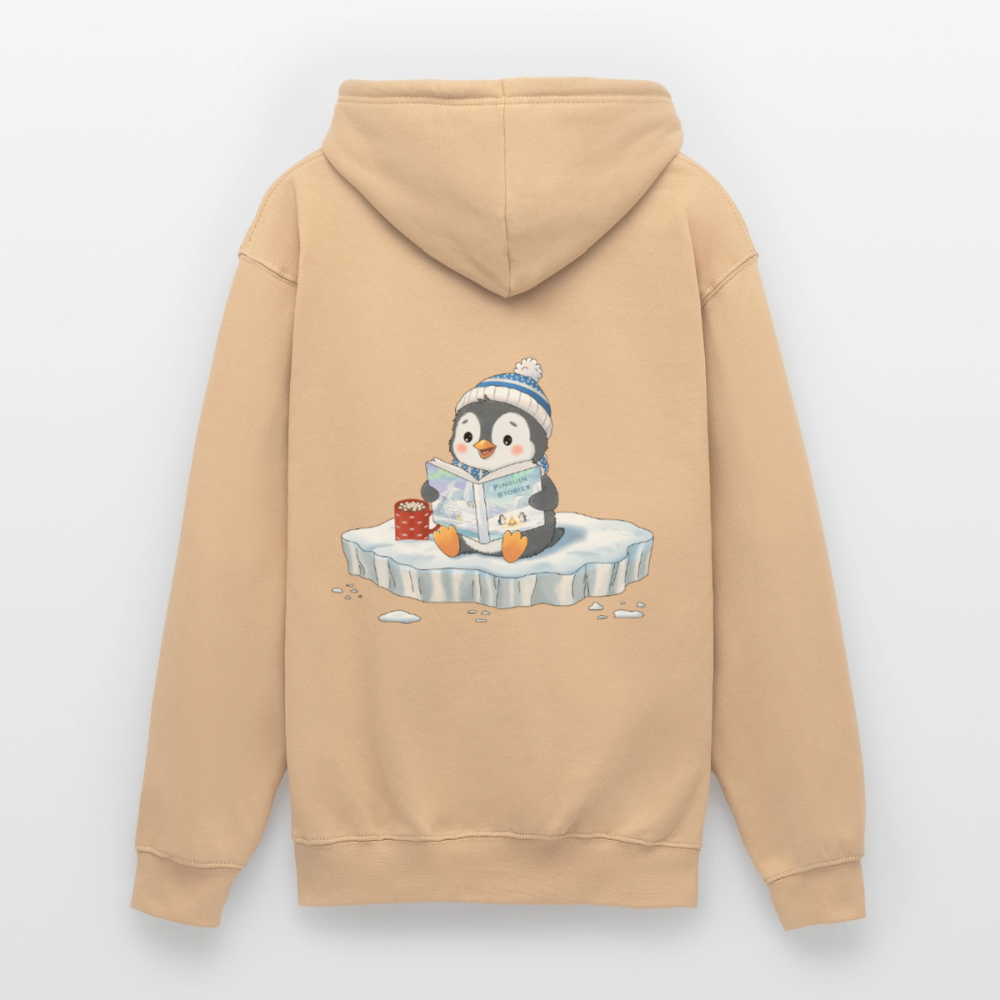 cozy.pinguin.stories.unisex.hoodie - Pfirsich