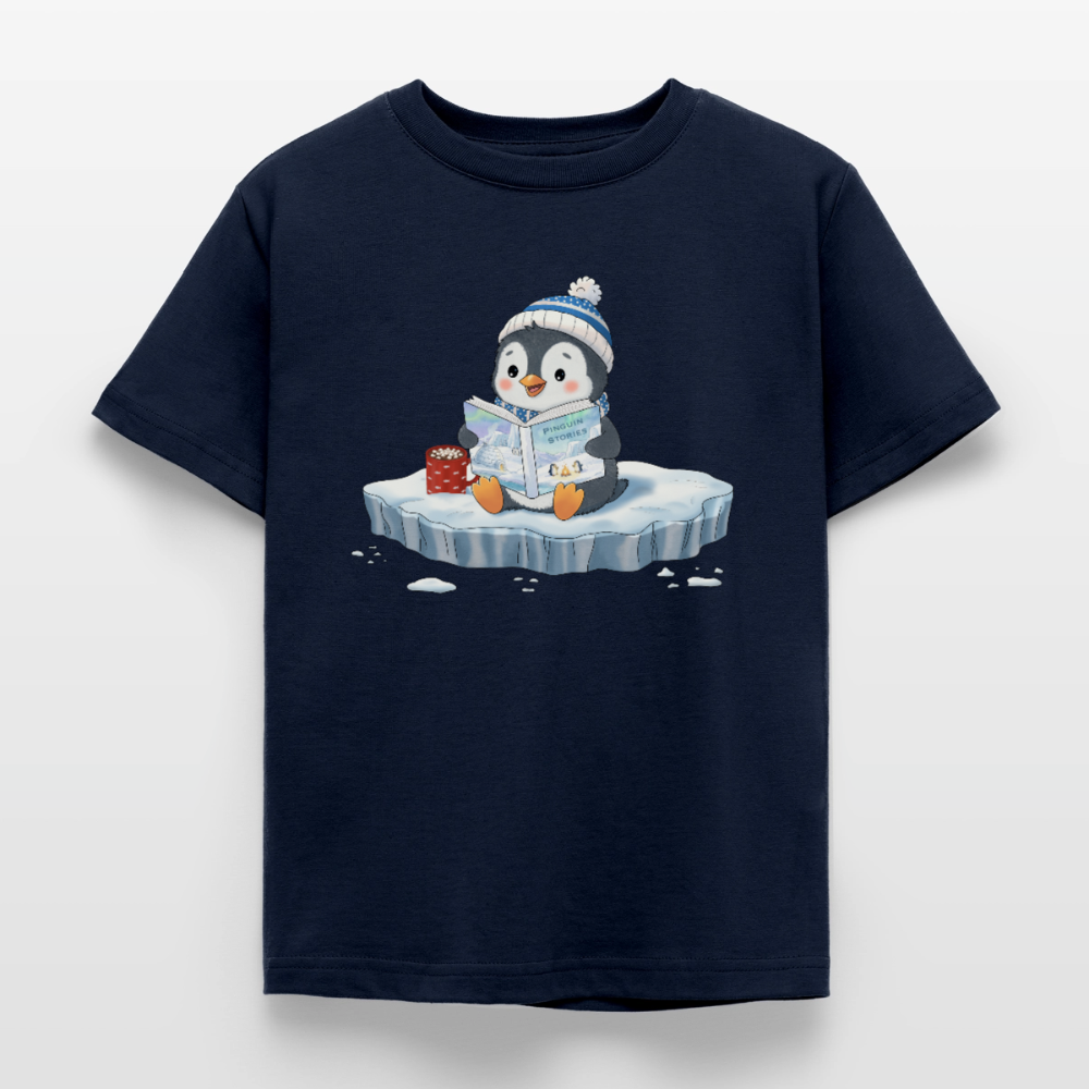 Cozy.Pinguin.Stories.Kinder.T-Shirt - Navy