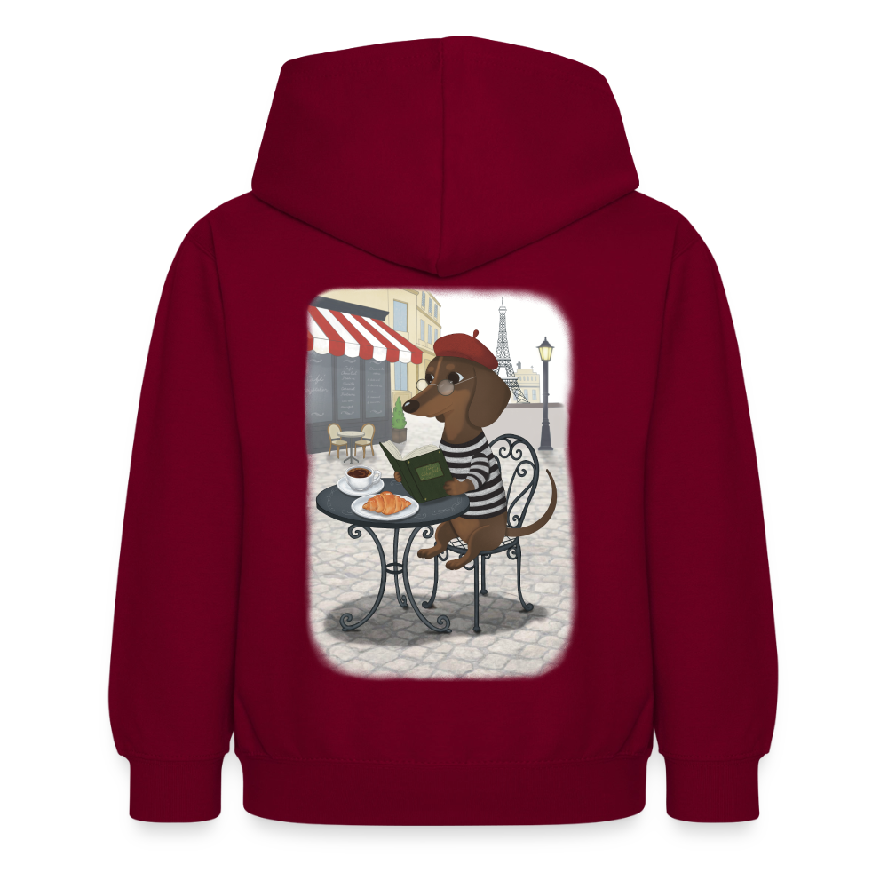 dackel.in.paris.tres.pawfect.kinder.hoodie - Bordeaux