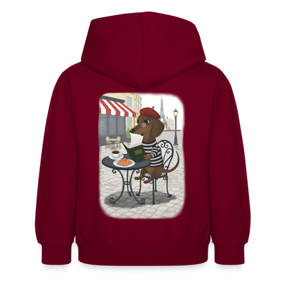 dackel.in.paris.tres.pawfect.kinder.hoodie - Bordeaux