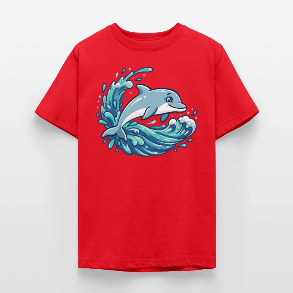 kleiner.delfin.grosse.welle.teenager.standard - Rot