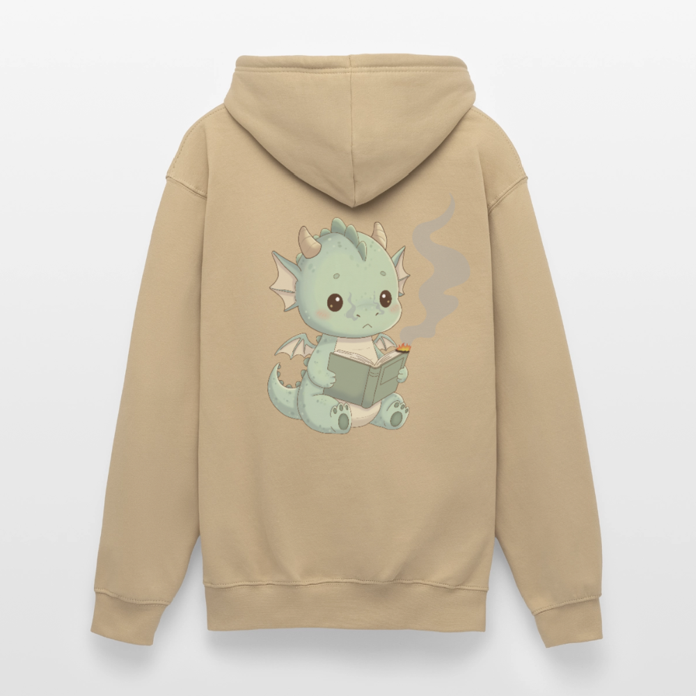 Kleiner.buecherdrache.unisex.hoodie - Beige