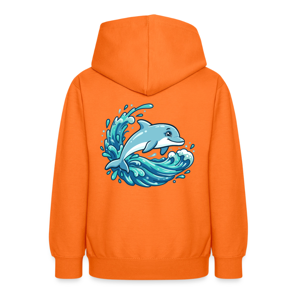 Kleiner.Delfin .große.Welle.teenager.hoodie - Orange