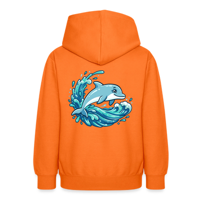 Kleiner.Delfin .große.Welle.teenager.hoodie - Orange