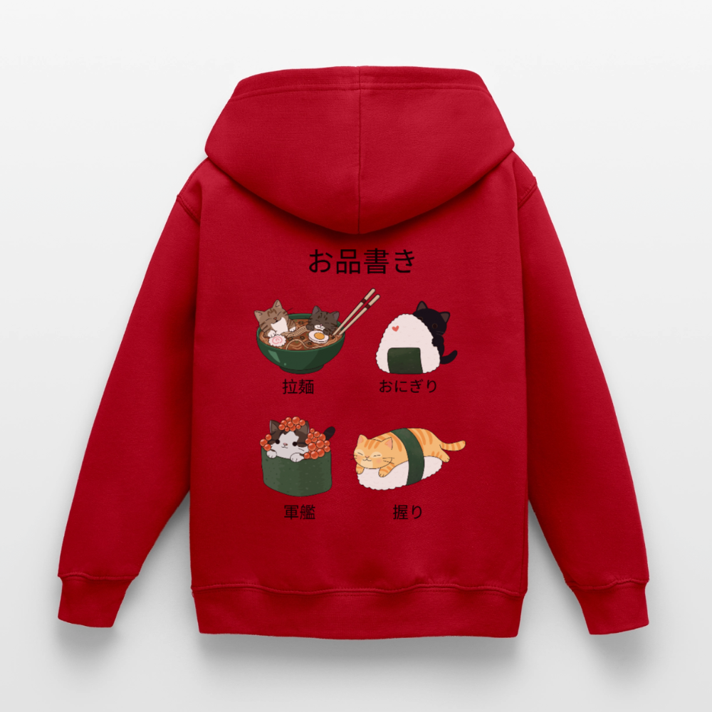Sushi-Cats-kinder-hoodie - Rot
