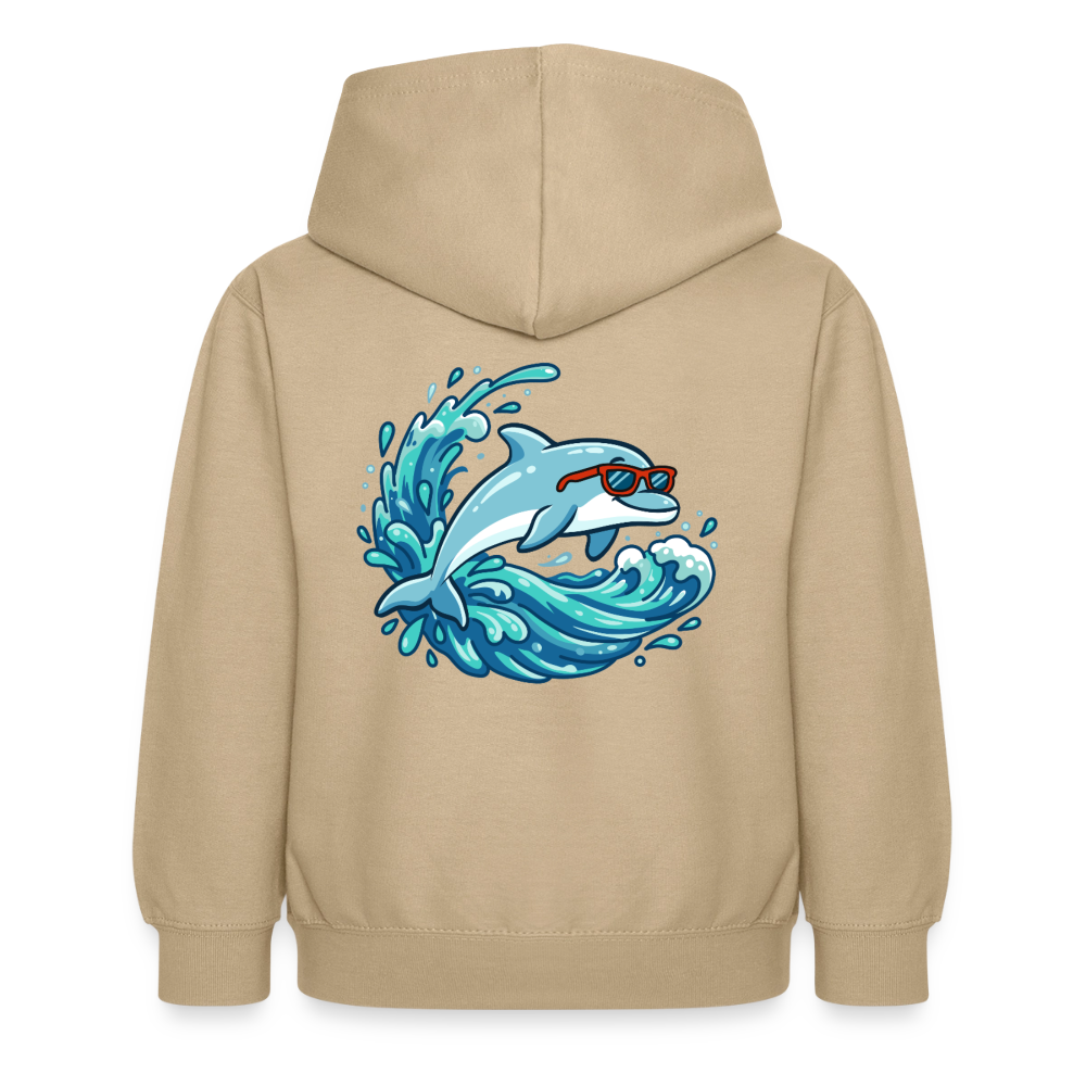 Kleiner.Delfin .große.Welle.supercool.kinder.hoodie - Sand