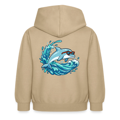 Kleiner.Delfin .große.Welle.supercool.kinder.hoodie - Sand