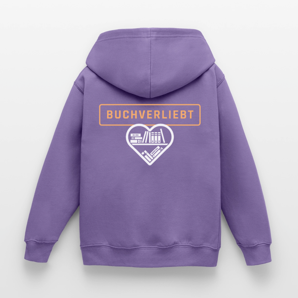 buchverliebt-kinder-hoodie - Lavendel