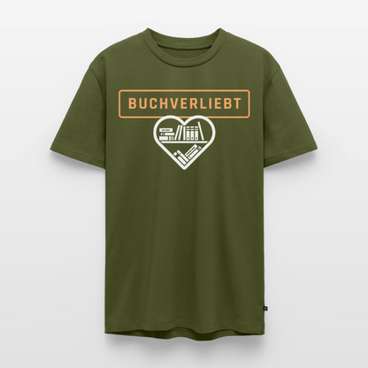 buchverliebt-männer-shirt - Khaki