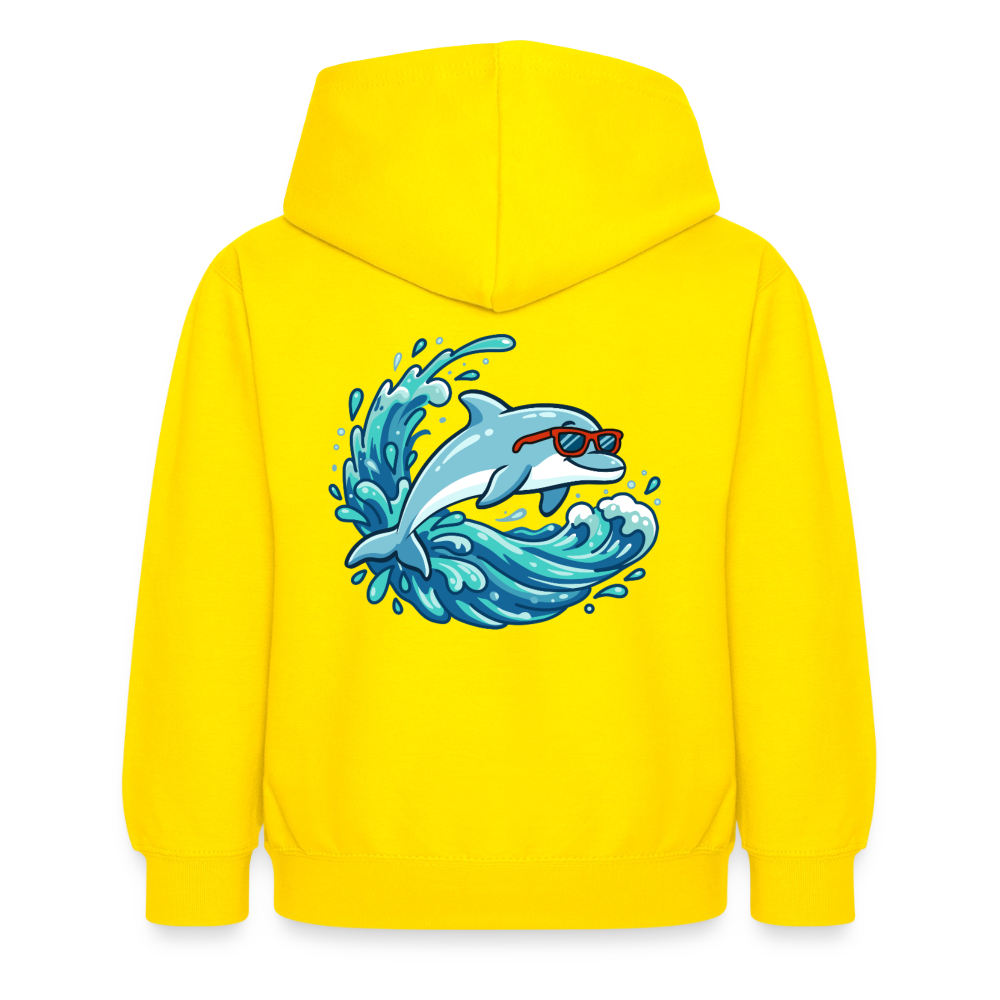 Kleiner.Delfin .große.Welle.supercool.kinder.hoodie - Gelb