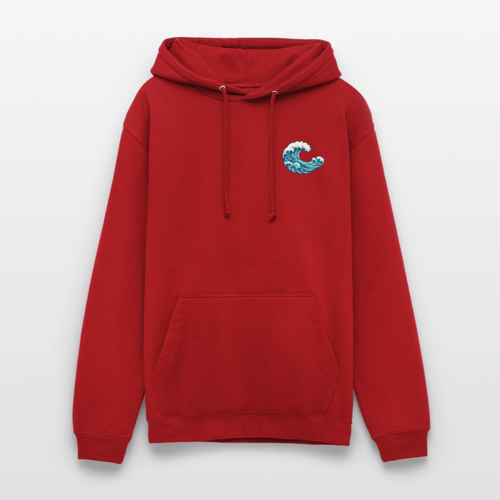 Kleiner.Delfin .große.Welle.unisex.hoodie - Rot