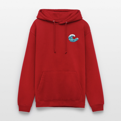 Kleiner.Delfin .große.Welle.unisex.hoodie - Rot