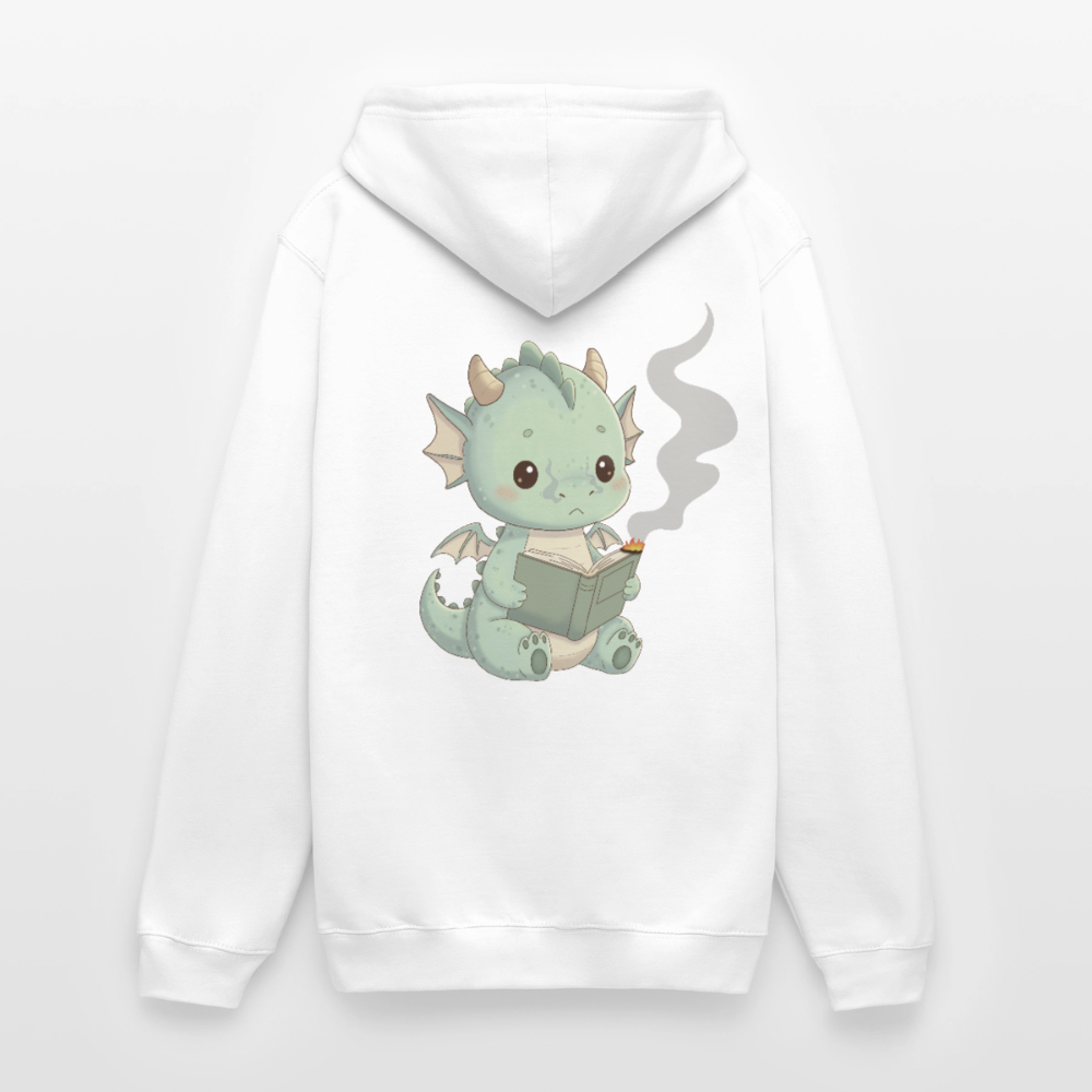 Kleiner.buecherdrache.unisex.hoodie - Weiß