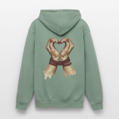 bound.by.Love.unisex.hoodie - Graugrün