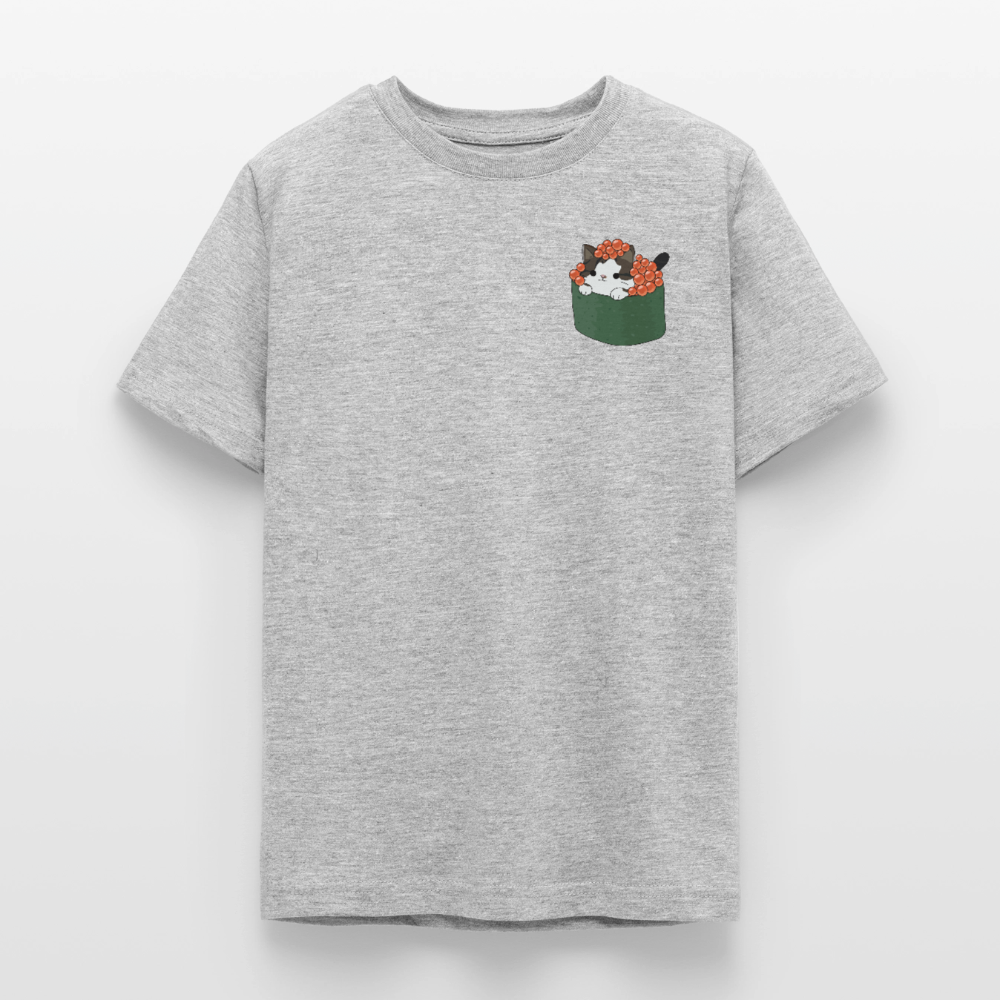 Sushi-Cats-Gunkan-teenager-kinder-t--shirt - Grau meliert