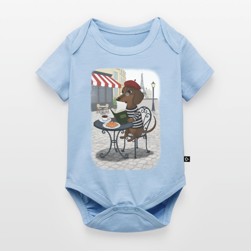 Dackel in Paris – Très Pawfect | Baby Bio-Body - Hellblau