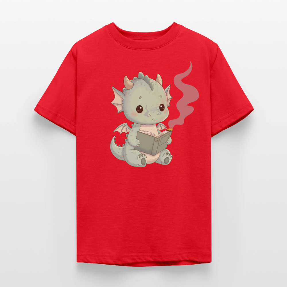kleiner-bucherdrache-teenager-t-shirt - Rot