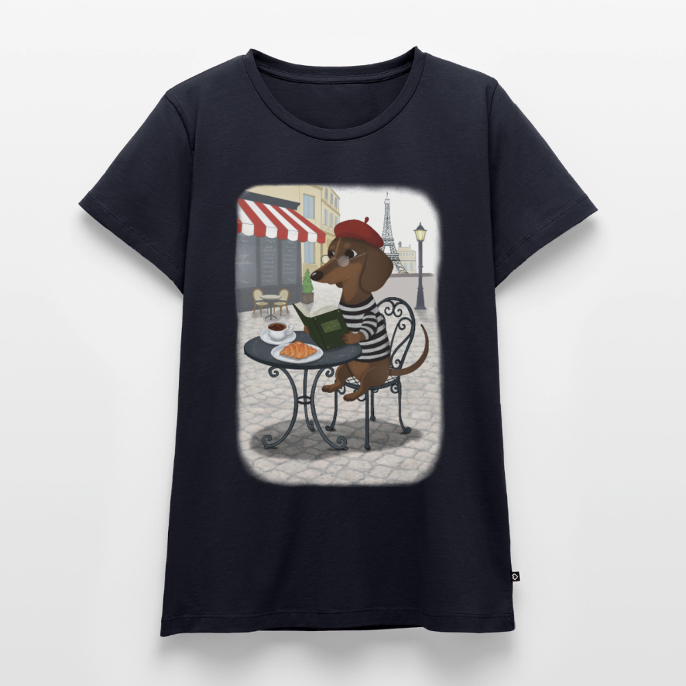 Dackel in Paris – Très Pawfect | Premium T-Shirt für Frauen - Navy