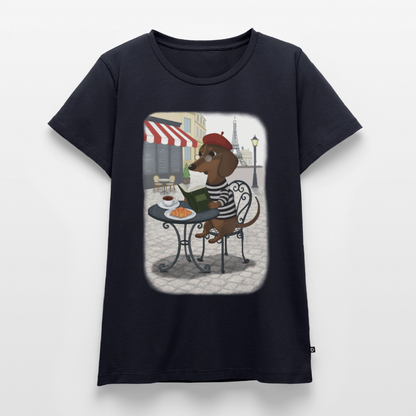 Dackel in Paris – Très Pawfect | Premium T-Shirt für Frauen - Navy