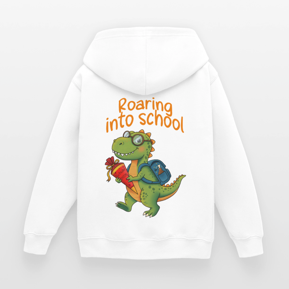 roaring-into-shool-kinder-hoodie - Weiß