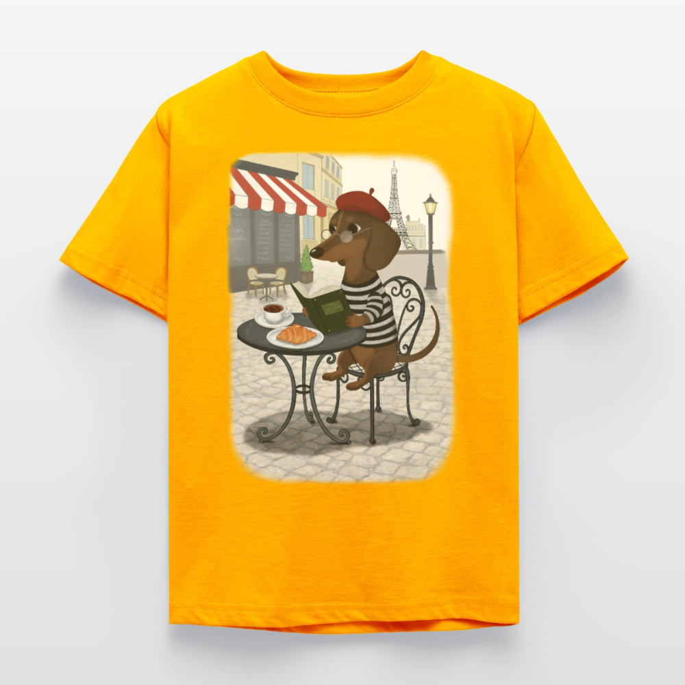 dackel-in-paris.tres.pawfect.kinder.t-shirt - Gold