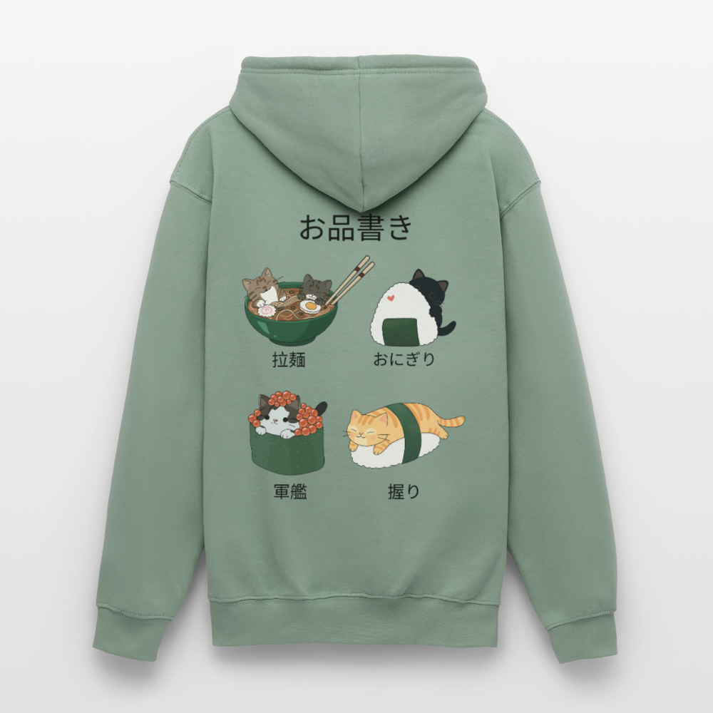 Sushi-Cats-unisex-hoodie - Graugrün